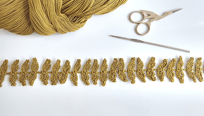 Crochet continuo hojas tejidas para puntilla de encaje # 4 | Blog —  Handwork Diy